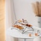 Shallow Elegant Porcelain 2 Tier Rectangle White Plate with Black Stand