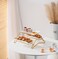 Shallow Elegant Porcelain 2 Tier Rectangle White Plate with Gold Stand