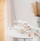 Shallow Elegant Porcelain 2 Tier Rectangle White Plate with Gold Stand