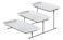 Shallow Elegant Porcelain 3 Tier Rectangle White Plate with Black Stand (Small Plate 27cm, Mid Plate 31cm, Large Plate 35cm)