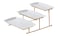 Shallow Elegant Porcelain 3 Tier Rectangle White Plate with Gold Stand (Small Plate 27cm, Mid Plate 31cm, Large Plate 35cm)