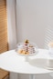 Shallow Elegant Porcelain 27cm White Cake Plate with Plastic Lid
