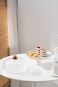 Shallow Elegant Porcelain 27cm White Cake Plate with Plastic Lid