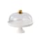 Shallow Elegant Porcelain 27cm White Cake Plate with Plastic Lid