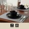 Cuisine Art BOLA 12-Piece Stoneware Dinner Set, Black - Modern Service for 4 - Includes Dinner Plates, Dessert Plates &amp; Bowls - Durable Ceramic Tableware for Everyday Dining &amp; Entertaining