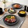 Cuisine Art BOLA 12-Piece Stoneware Dinner Set, Black - Modern Service for 4 - Includes Dinner Plates, Dessert Plates &amp; Bowls - Durable Ceramic Tableware for Everyday Dining &amp; Entertaining