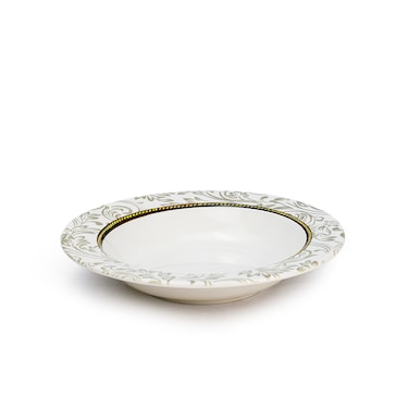Edessa Ceramic Elana 22Cm Round Soup Plate, White (Set of 1)