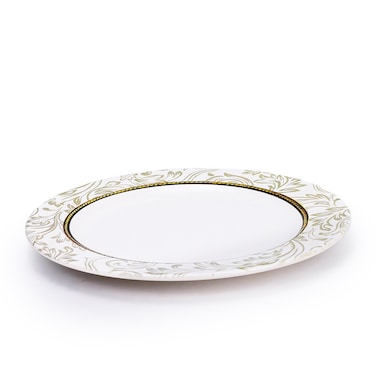 Edessa Ceramic Elana 27Cm Round Dinner Plate, White (Set of 1)