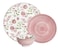 Shallow Porcelain Arlo Dinner Set, 12 Pieces, Pink (4 Dinner Plates, 4 Side Plates, 4 Small Bowl)