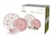 Shallow Porcelain Arlo Dinner Set, 12 Pieces, Pink (4 Dinner Plates, 4 Side Plates, 4 Small Bowl)