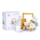Shallow Elegant Porcelain Bamboo 6 Cup &amp; 6 Saucer Set with Stand, 180ml