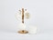Shallow Elegant Porcelain Bamboo 4 Mug Set with Stand, 300ml