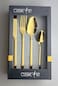 Cuisine Art Ezra 16 Piece Stainless Steel Cutlery Set, Shiny Gold