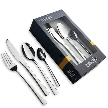 Cuisine Art Chole 16 Piece Stainless Steel Cutlery Set, Silver