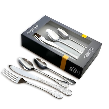 Cuisine Art Kyle 16 Piece Stainless Steel Cutlery Set, Silver