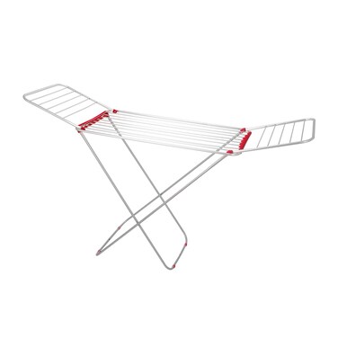 Cuisine Art 18M Aluminium Cloth Dryer with Iron Legs &ndash; Blue/Red (Assorted)  Foldable Clothes Drying Stand   Size 175&times;55&times;110 cm for Home &amp; Balcony