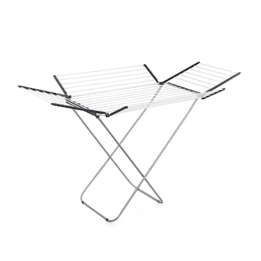 Cuisine Art 25M Aluminium Cloth Dryer with Iron Legs &ndash; Black   Heavy Duty Foldable Clothes Drying Stand   Size 175&times;55&times;110 cm for Home, Balcony &amp; Indoor Outdoor Use