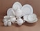 Shallow New Bone China Dinner Set - Feliz, 47 Pieces, White