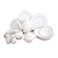 Shallow New Bone China Dinner Set - Feliz, 47 Pieces, White
