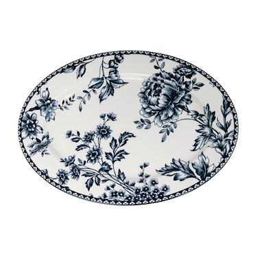 Claytan Rhapsody 14.2-Inch Dark Blue Ceramic Oval Platter (Set of 1)