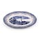 Claytan Lighthouse Blue 14.2-Inch Ceramic Oval Platter (Set of 1)
