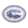 Claytan Lighthouse Blue 14.2-Inch Ceramic Oval Platter (Set of 1)
