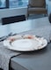 Claytan Earthenware Jasper Oval Platter Floral Pattern, 14 Inch, White   Premium Serving Platter for Main Course, Appetizers, BBQ, Seafood &amp; Desserts Elegant Tableware for Home, Office, Caf&eacute; &amp; Gifting