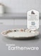 Claytan Earthenware Jasper Oval Platter Floral Pattern, 14 Inch, White   Premium Serving Platter for Main Course, Appetizers, BBQ, Seafood &amp; Desserts Elegant Tableware for Home, Office, Caf&eacute; &amp; Gifting