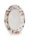 Claytan Earthenware Jasper Oval Platter Floral Pattern, 14 Inch, White   Premium Serving Platter for Main Course, Appetizers, BBQ, Seafood &amp; Desserts Elegant Tableware for Home, Office, Caf&eacute; &amp; Gifting