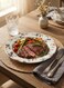 Claytan Earthenware Jasper Chop Plate Floral Pattern, 12.1 Inch, White   Premium Dinner &amp; Serving Plate for Main Course, Steak, BBQ, Pasta &amp; Continental Meals   Elegant Tableware for Home, Office