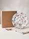 Claytan Earthenware Jasper Chop Plate Floral Pattern, 12.1 Inch, White   Premium Dinner &amp; Serving Plate for Main Course, Steak, BBQ, Pasta &amp; Continental Meals   Elegant Tableware for Home, Office