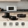 Shallow Stoneware HUA 18 Pc Dinner Set, Black   Hammered Texture Dinnerware Set for 6 People   Plates Bowls &amp; Side Plates Lightweight Stackable Tableware Set for Modern Home Dining