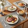 Shallow Stoneware REX 18PCS Dinner Set, Beige   Dinnerware Set Serves 6 People   6 Dinner Plates 6 Side Plates 6 Bowls Lightweight Stackable Plate &amp; Bowl Set for Home Family Meals
