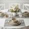Shallow Stoneware REX 18PCS Dinner Set, Beige   Dinnerware Set Serves 6 People   6 Dinner Plates 6 Side Plates 6 Bowls Lightweight Stackable Plate &amp; Bowl Set for Home Family Meals