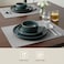 Shallow Stoneware TIM 18 PC Dinner Set, Blue   Lightweight Dinnerware Set for 6 People, 6 Dinner Plates 6 Side Plates 6 Bowls Modern Stackable Dining for Everyday Home Dining Tableware