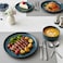 Shallow Stoneware TIM 18 PC Dinner Set, Blue   Lightweight Dinnerware Set for 6 People, 6 Dinner Plates 6 Side Plates 6 Bowls Modern Stackable Dining for Everyday Home Dining Tableware