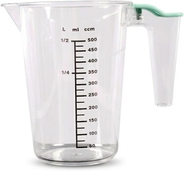 Cuisine Art 500ml Measuring Jug Cup &ndash; Shatterproof Polycarbonate Heat-Resistant 120&deg;C with ml L ccm Scale for Kitchen Restaurant Lab School Baking Cooking &ndash; Stackable BPA Free