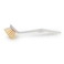 Mondex 25cm Ergonomic Dish Brush with Scraper &ndash; Angled Scrub Brush for Pots, Pans &amp; Dishes, Non-Stick Safe, High-Density Beige Bristles, Light Grey/Off-White Handle with Hanging Hook