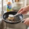Mondex 25cm Ergonomic Dish Brush with Scraper &ndash; Angled Scrub Brush for Pots, Pans &amp; Dishes, Non-Stick Safe, High-Density Beige Bristles, Light Grey/Off-White Handle with Hanging Hook