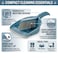 Mondex Mini Dustpan and Brush Set, 32x23 cm Compact Hand Broom with Flexible Flush Rubber Lip, Modern Nesting Countertop Sweeper for Kitchen, Desktop, Coffee Station &amp; Car, Slate Blue