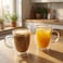 Cuisine Art Borosilicate Glass Double Wall Glass with Handle 350ml Set of 2   Transparent Heat Resistant Tea Coffee Cups   Insulated Microwave &amp; Dishwasher Safe Glassware
