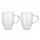 Cuisine Art Borosilicate Glass Double Wall Glass with Handle 350ml Set of 2   Transparent Heat Resistant Tea Coffee Cups   Insulated Microwave &amp; Dishwasher Safe Glassware