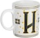 Cuisine Art Letter H Printed Porcelain Ceramic Tea Coffee Mug - 300ml - Stylish and Durable Mug for Hot Beverages