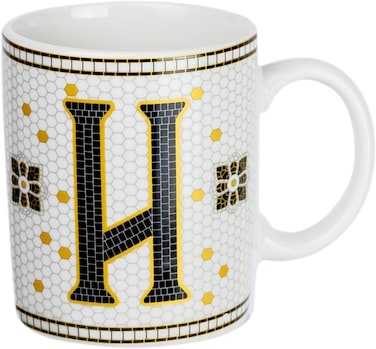 Cuisine Art Letter H Printed Porcelain Ceramic Tea Coffee Mug - 300ml - Stylish and Durable Mug for Hot Beverages