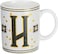 Cuisine Art Letter H Printed Porcelain Ceramic Tea Coffee Mug - 300ml - Stylish and Durable Mug for Hot Beverages