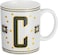 Cuisine Art Letter C Printed Porcelain Ceramic Tea Coffee Mug - 300ml - Stylish and Durable Mug for Hot Beverages