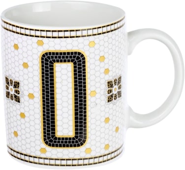 Cuisine Art Letter O Printed Porcelain Ceramic Tea Coffee Mug - 300ml - Stylish and Durable Mug for Hot Beverages