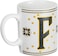 Cuisine Art Letter F Printed Porcelain Ceramic Tea Coffee Mug - 300ml - Stylish and Durable Mug for Hot Beverages