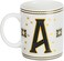 Cuisine Art Letter A Printed Porcelain Ceramic Tea Coffee Mug - 300ml - Stylish and Durable Mug for Hot Beverages