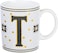 Cuisine Art Letter T Printed Porcelain Ceramic Tea Coffee Mug - 300ml - Stylish and Durable Mug for Hot Beverages